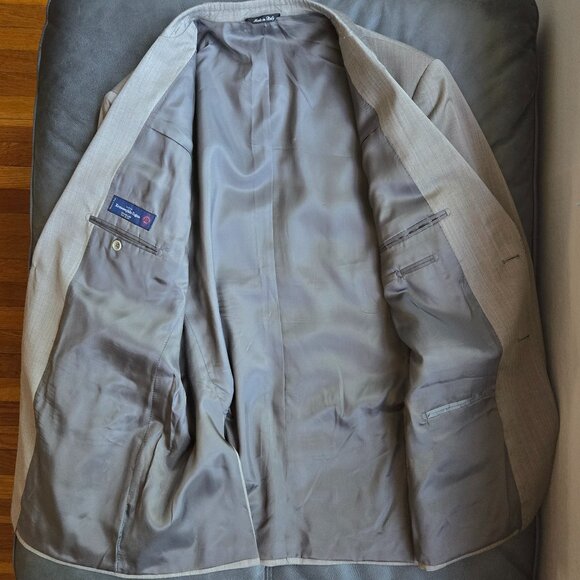 Ermenegildo Zegna Light Grey Silk Suit Jacket Size 44R - Picture 11 of 11